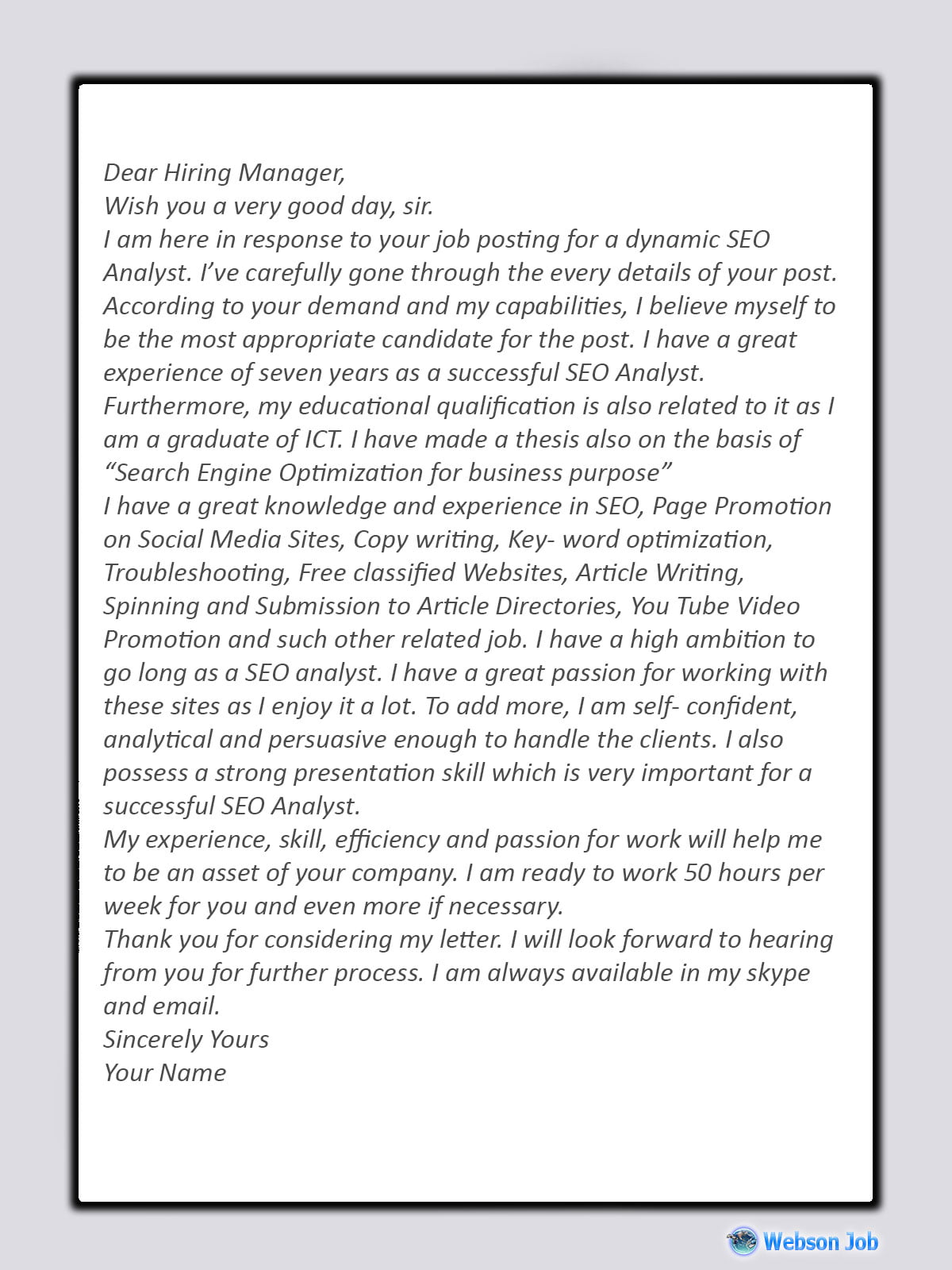 upwork cover letter sample for seo